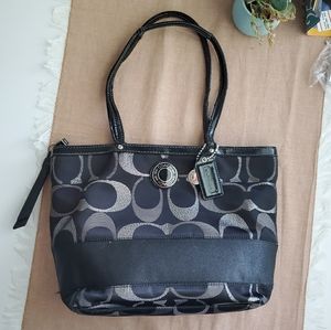 Coach black and silver bag